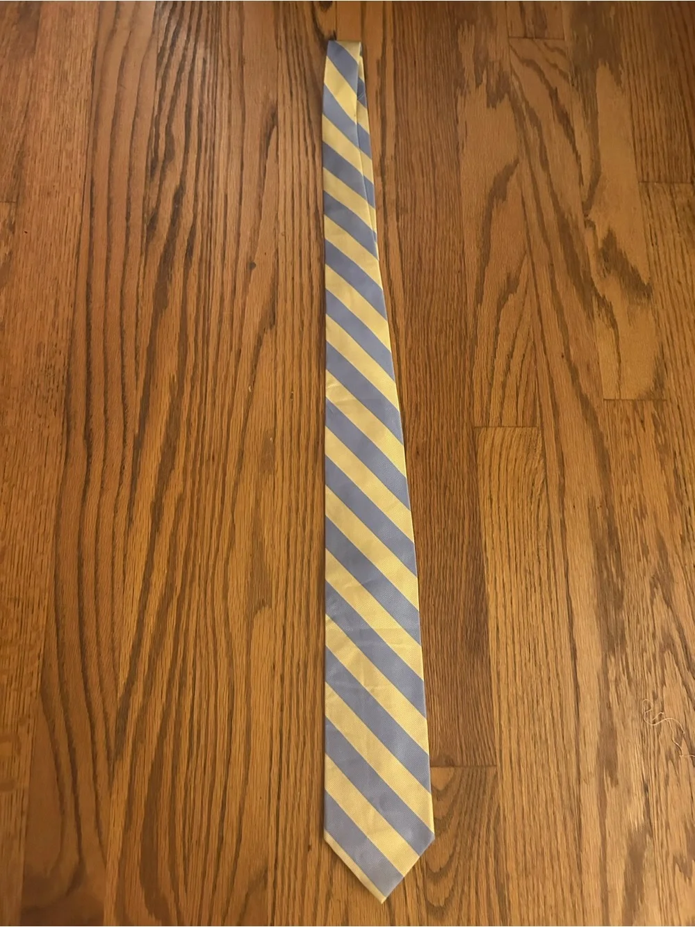 J. Crew Men’s Preppy 100% Silk Butter Yellow & Blue Striped Tie